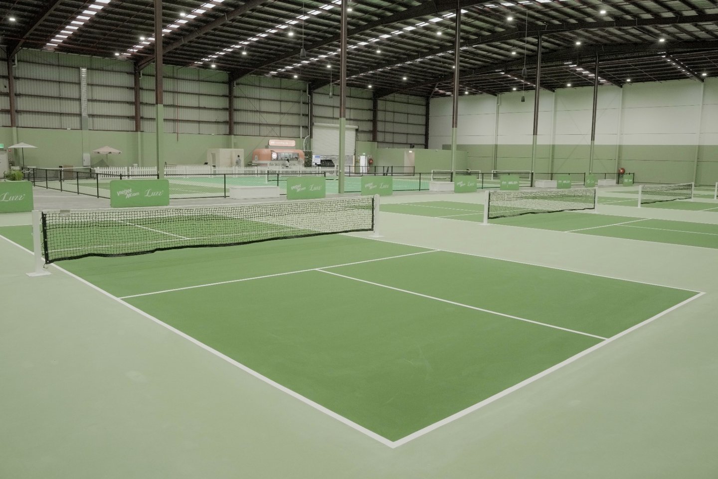 Evening play on the indoor courts at The Jar, Maidstone