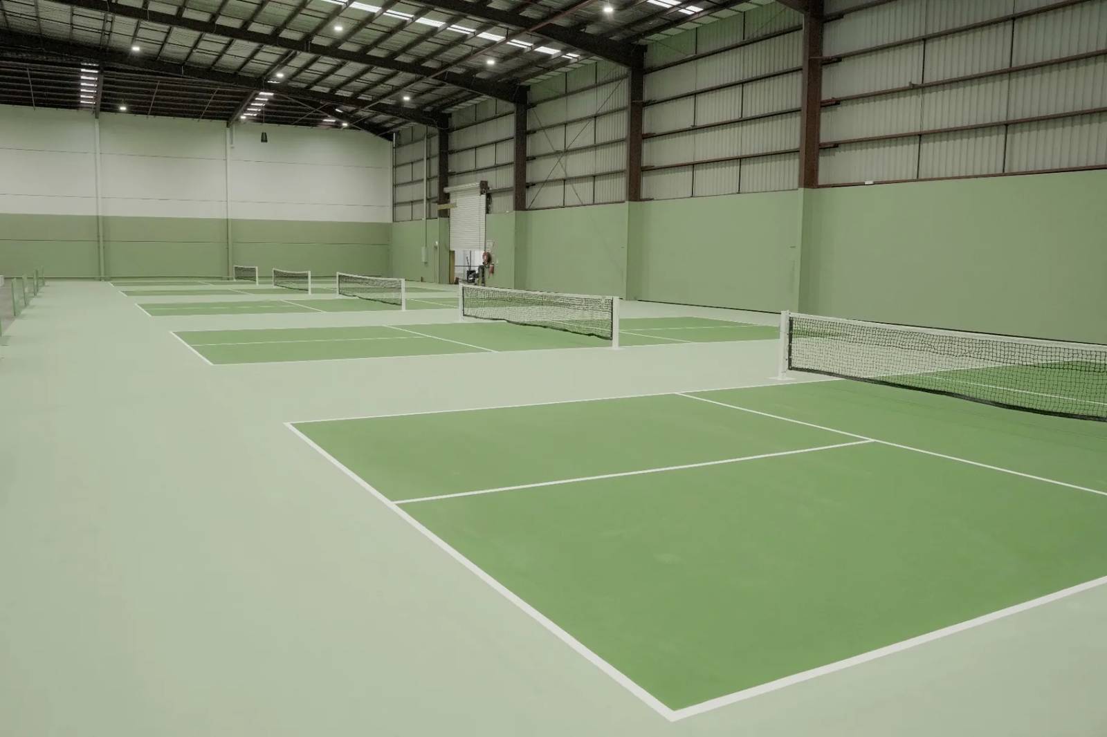 The Jar, Maidstone — indoor pickleball courts in morning light